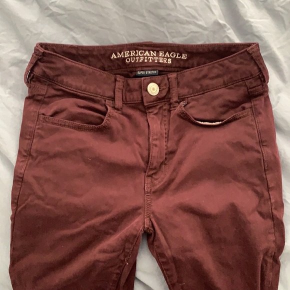 American Eagle Outfitters Pants - American Eagle High Rise Jegging Maroon Sateen